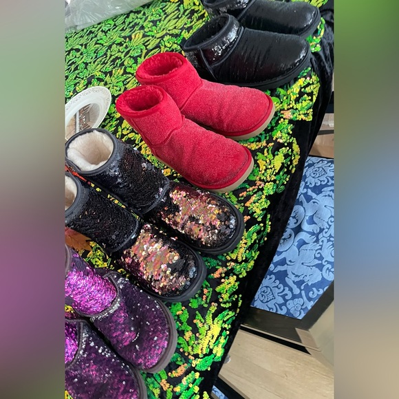 Ugg Rowland Short Boots Calf Hair Green Brown CAMO 7 - Picture 6 of 7